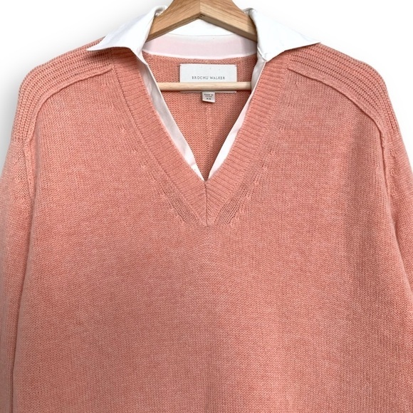 Brochu Walker Sweater Looker Layered V Neck Cashmere - Picture 6 of 14